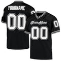 Custom Football Jersey - Black White-Gray Mesh Throwback