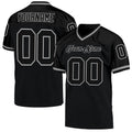 Custom Football Jersey - Black Black-Gray Mesh Throwback