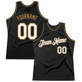Custom Basketball Jersey - Black White-Old Gold Throwback