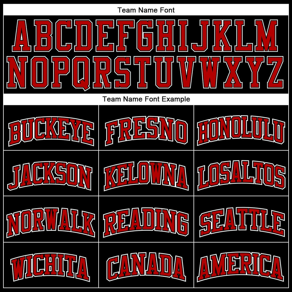 Custom Basketball Jersey - Black Red Pinstripe Red-White