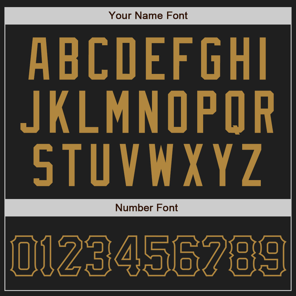 Custom Baseball Jersey - Black Black-Old Gold - Style Black0538