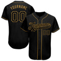 Custom Baseball Jersey - Black Black-Old Gold - Style Black0538