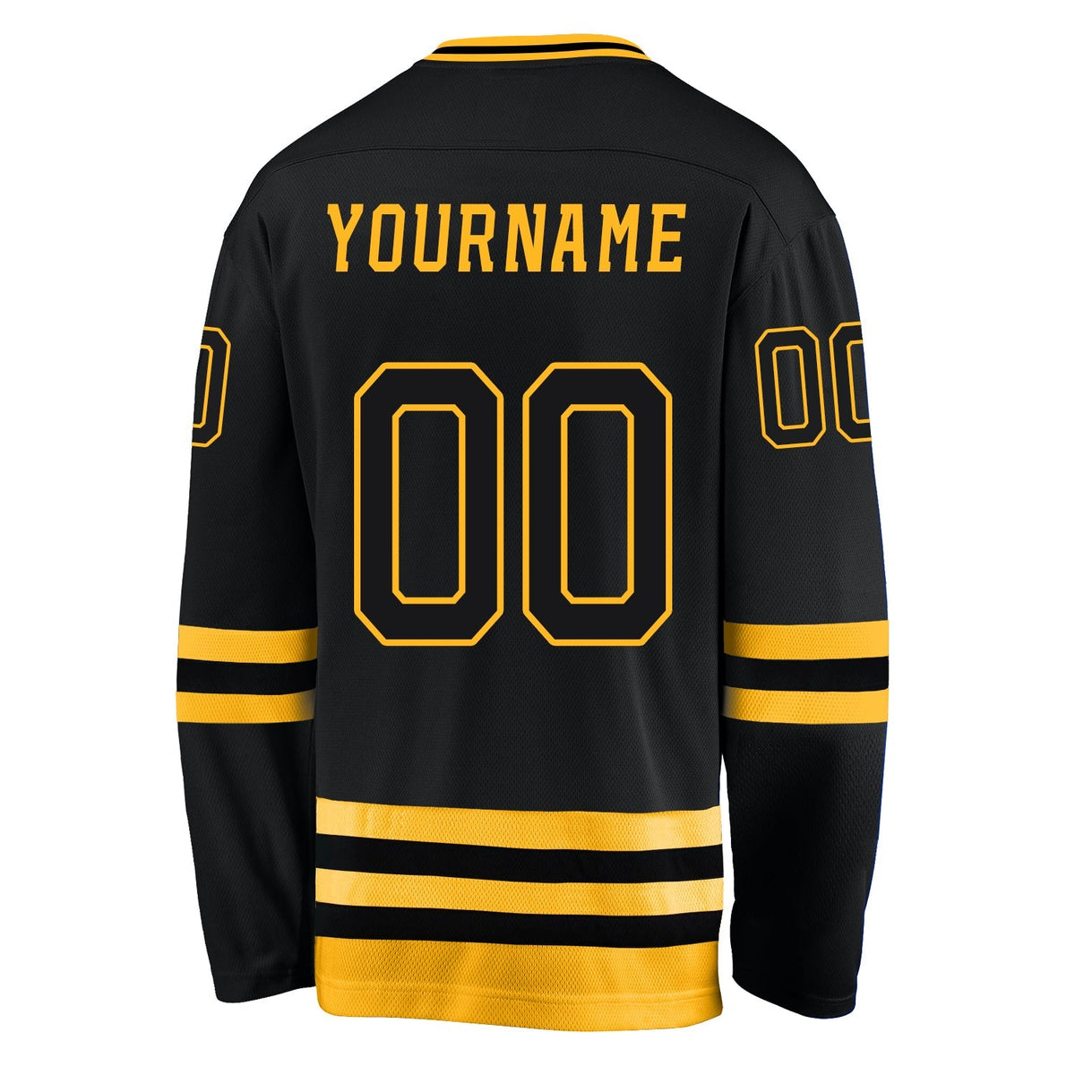 Custom Hockey Jersey - Black Black-Gold