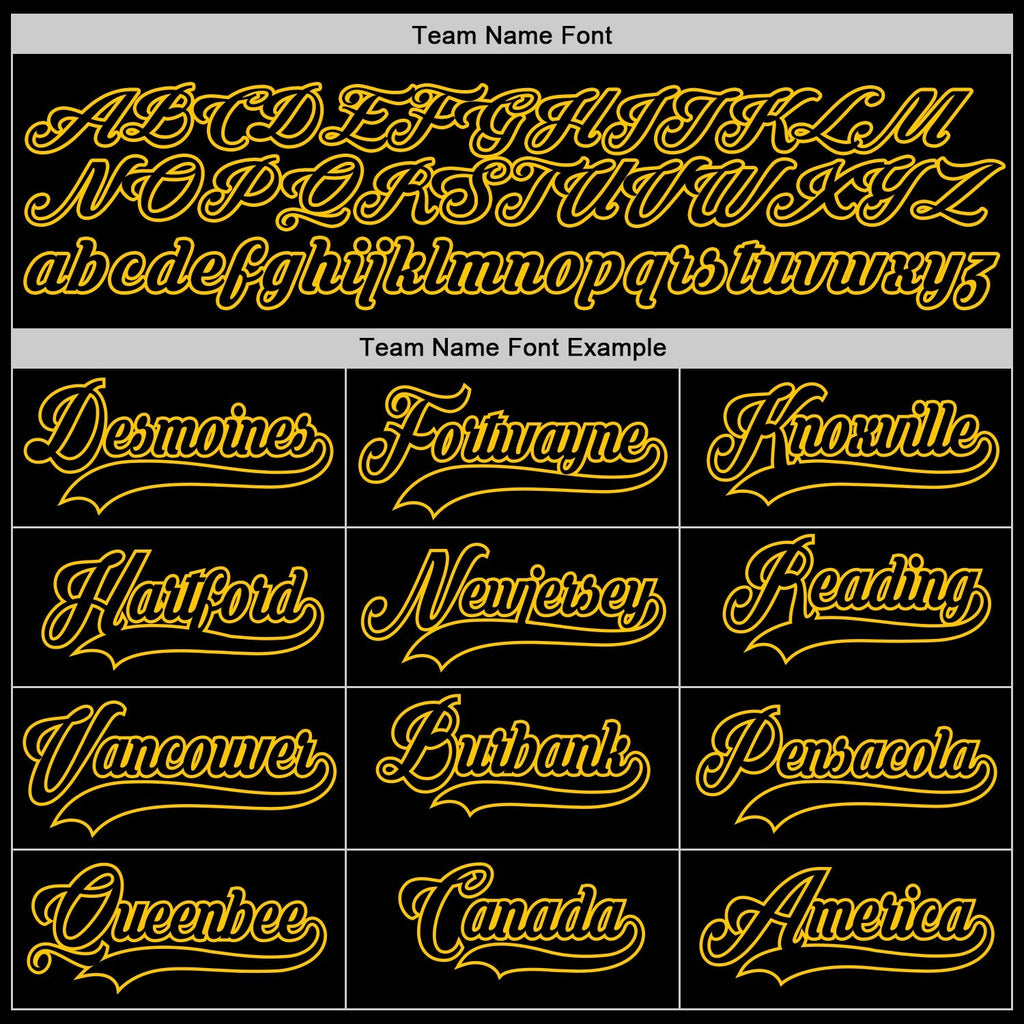 Custom Hockey Jersey - Black Black-Gold