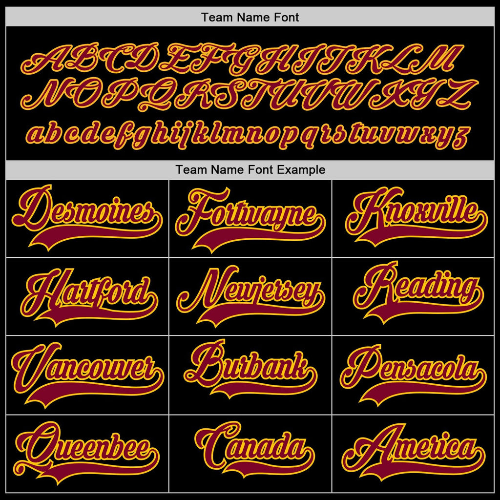 Custom Hockey Jersey - Black Maroon-Gold - Style Black0586