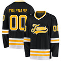 Custom Hockey Jersey - Black Gold-White - Style Black0587