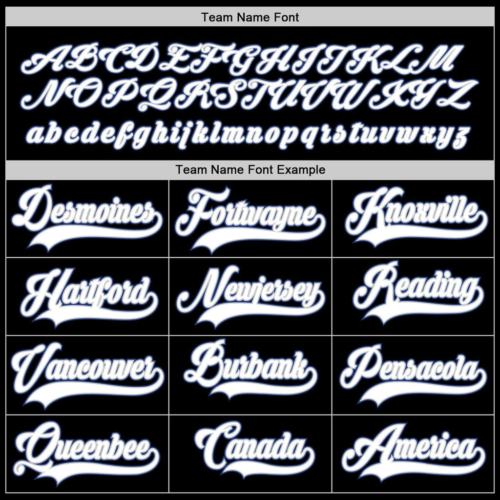 Custom Hockey Jersey - Black White-Royal
