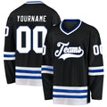 Custom Hockey Jersey - Black White-Royal