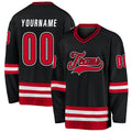 Custom Hockey Jersey - Black Red-White - Style Black0595
