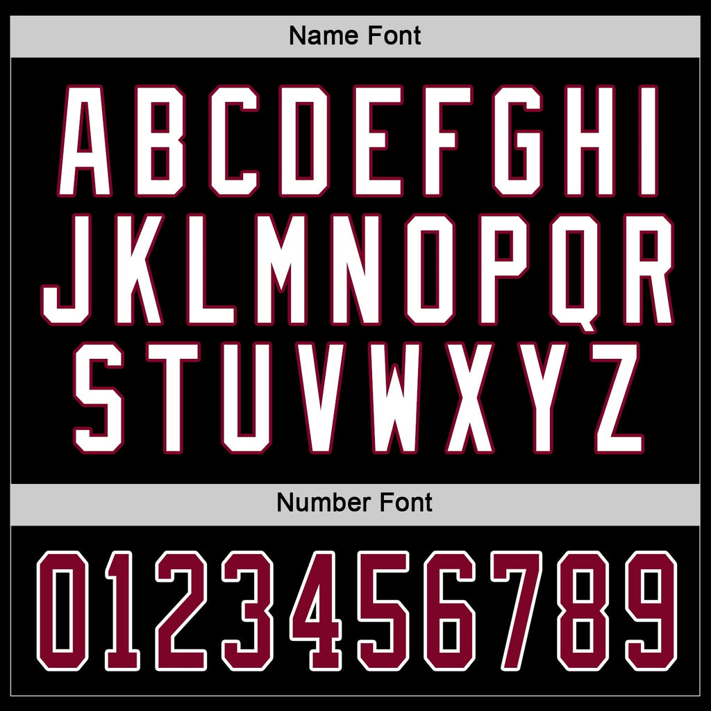 Custom Hockey Jersey - Black Maroon-White - Style Black0666
