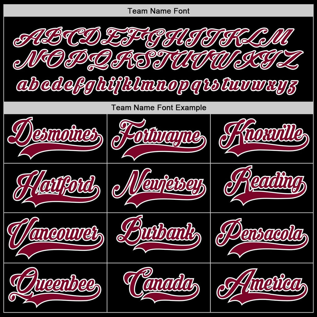 Custom Hockey Jersey - Black Maroon-White - Style Black0666