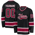 Custom Hockey Jersey - Black Maroon-White - Style Black0666