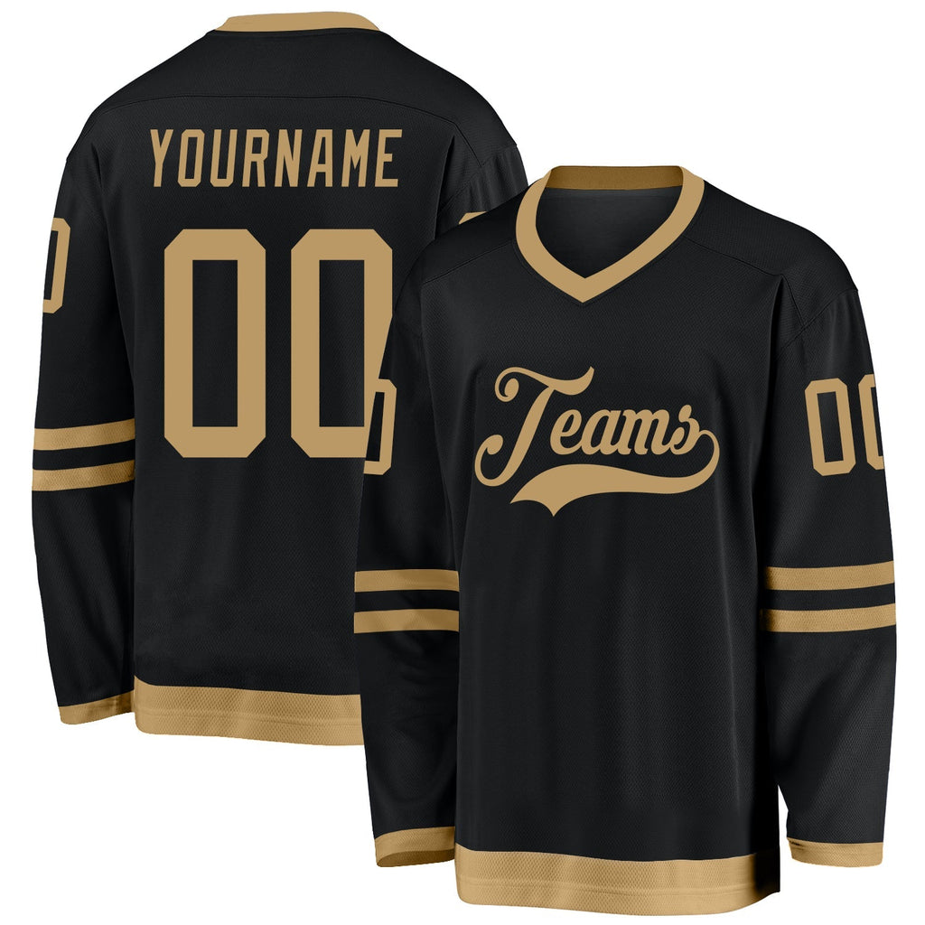 Custom Hockey Jersey - Black Old Gold