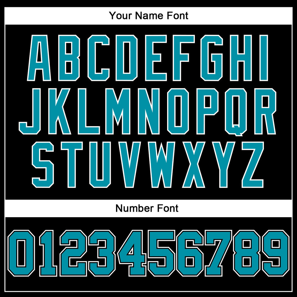 Custom Basketball Jersey - Black Teal-White Throwback