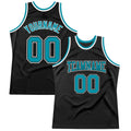 Custom Basketball Jersey - Black Teal-White Throwback