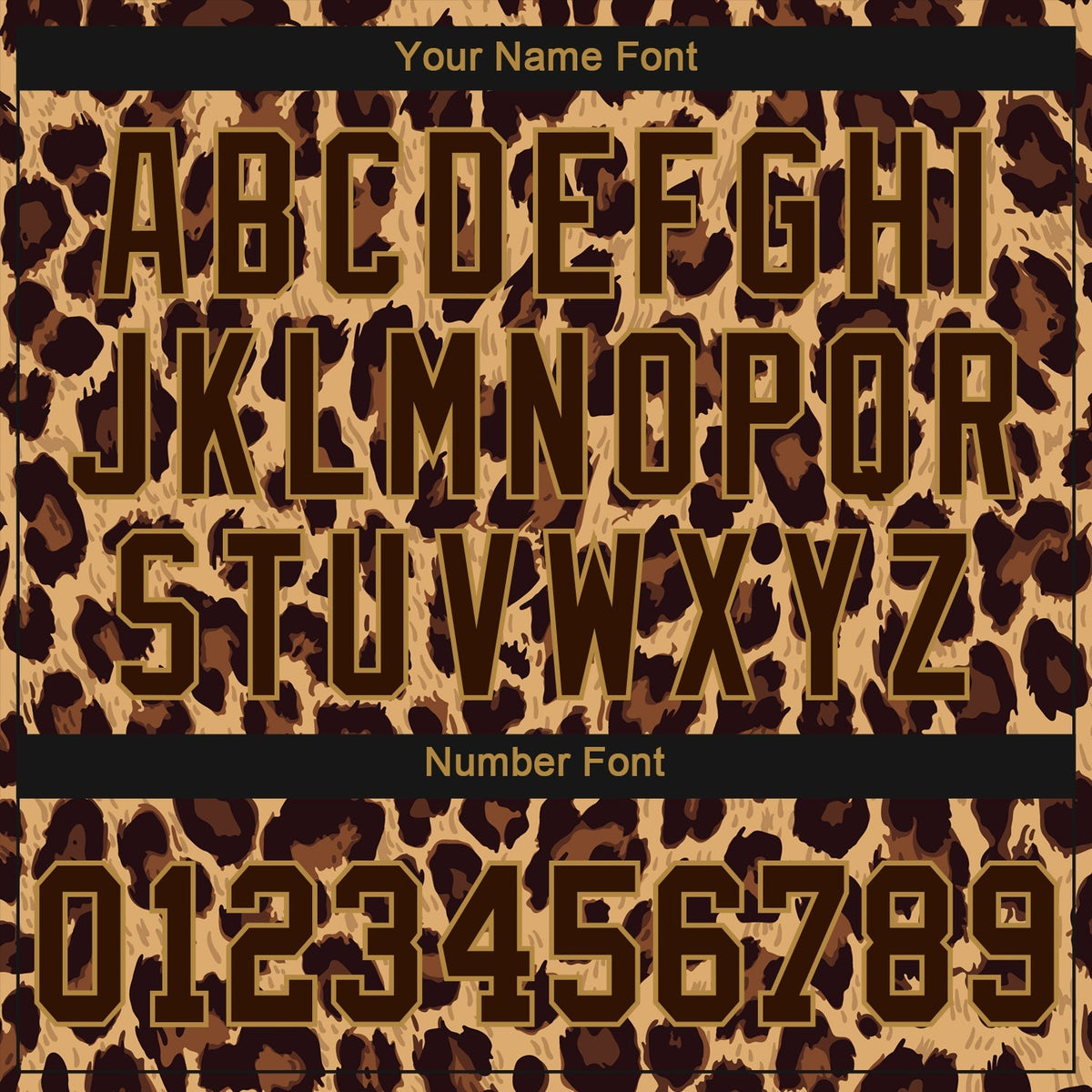 Custom Baseball Jersey - Brown Brown-Old Gold 3D Pattern Design Leopard