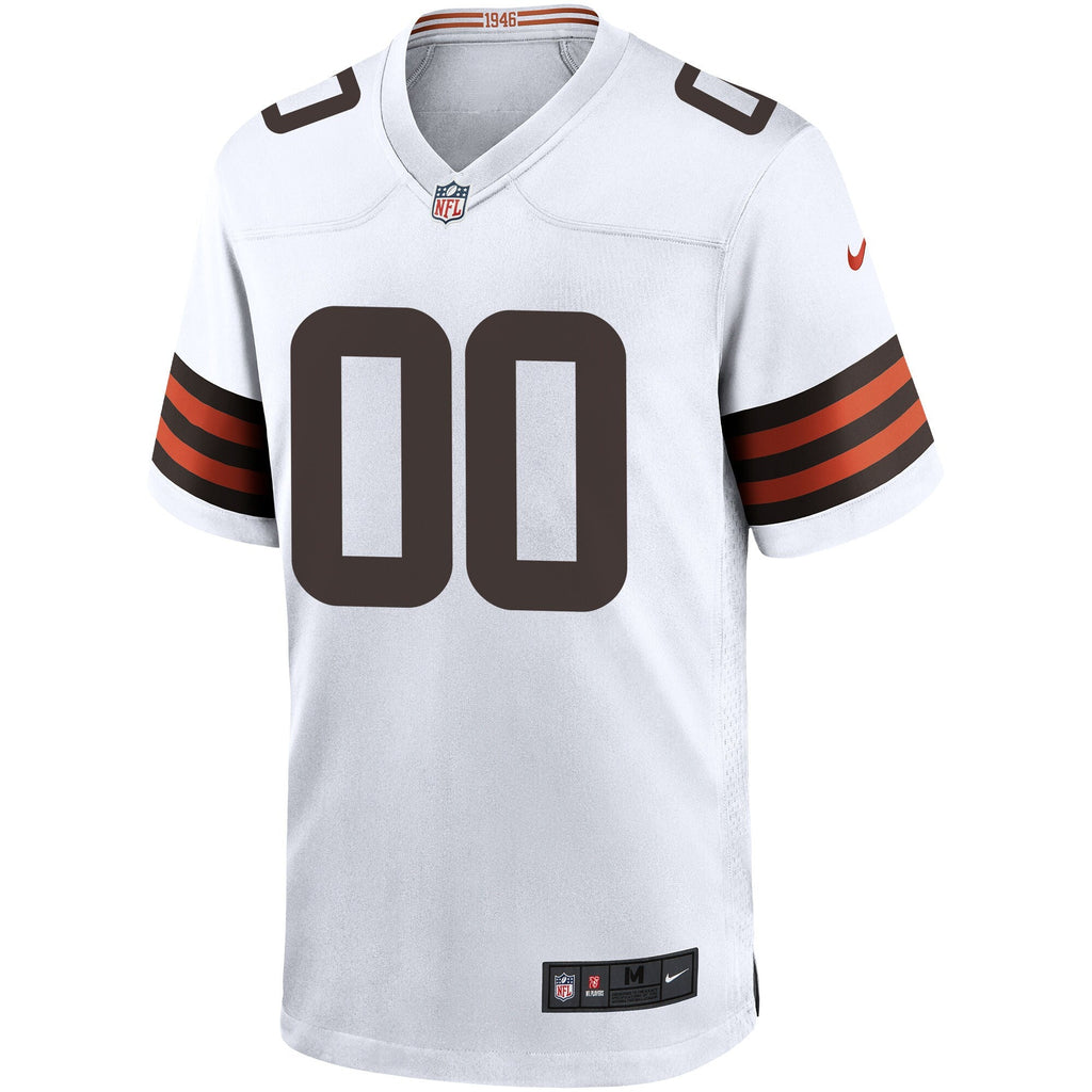 Cleveland Browns White Custom Game Football Jersey