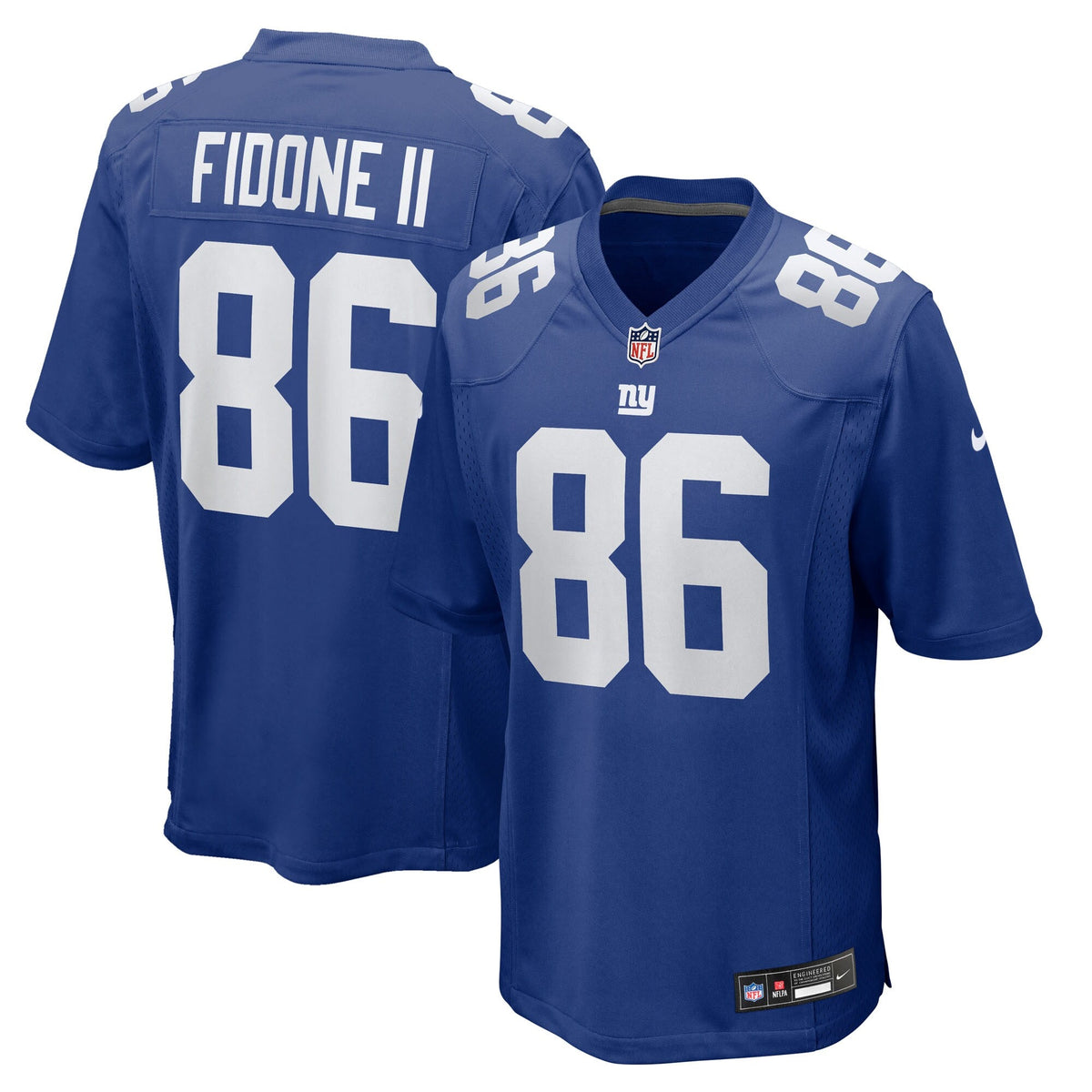 New York Giants Thomas Fidone II Royal Team Game Football Jersey