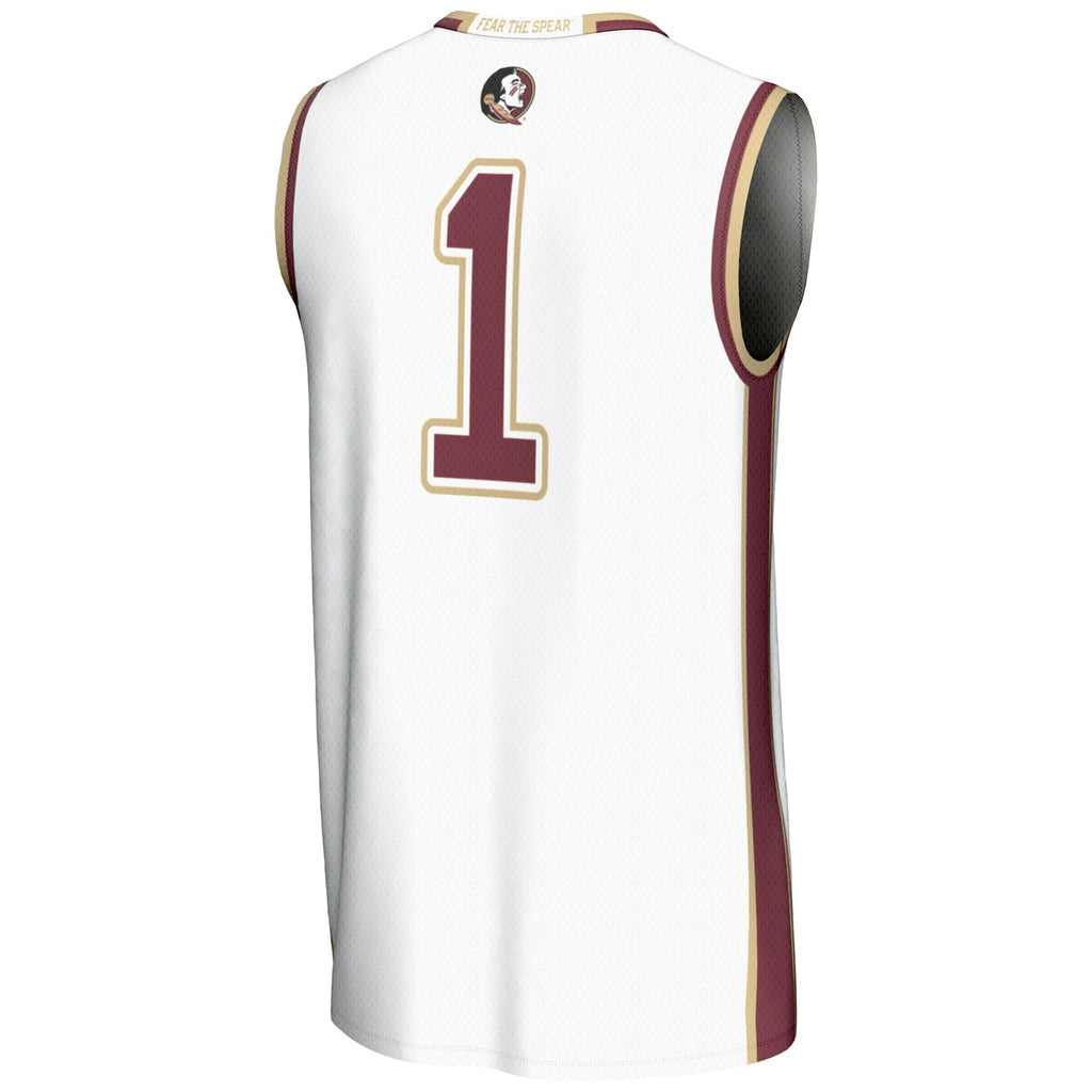 #1 Florida State Seminoles Lightweight Basketball Jersey - White
