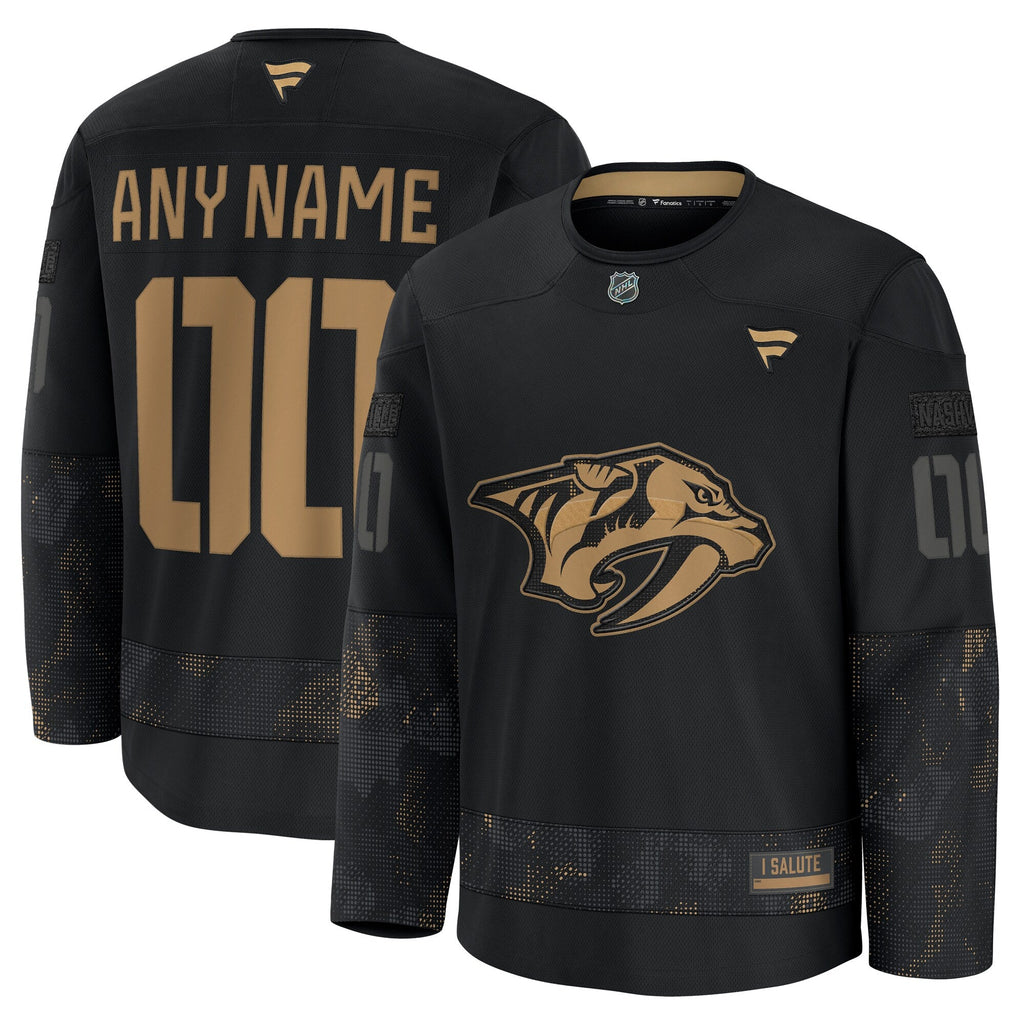 Nashville Predators Black 2024 Military Appreciation Custom Practice Jersey