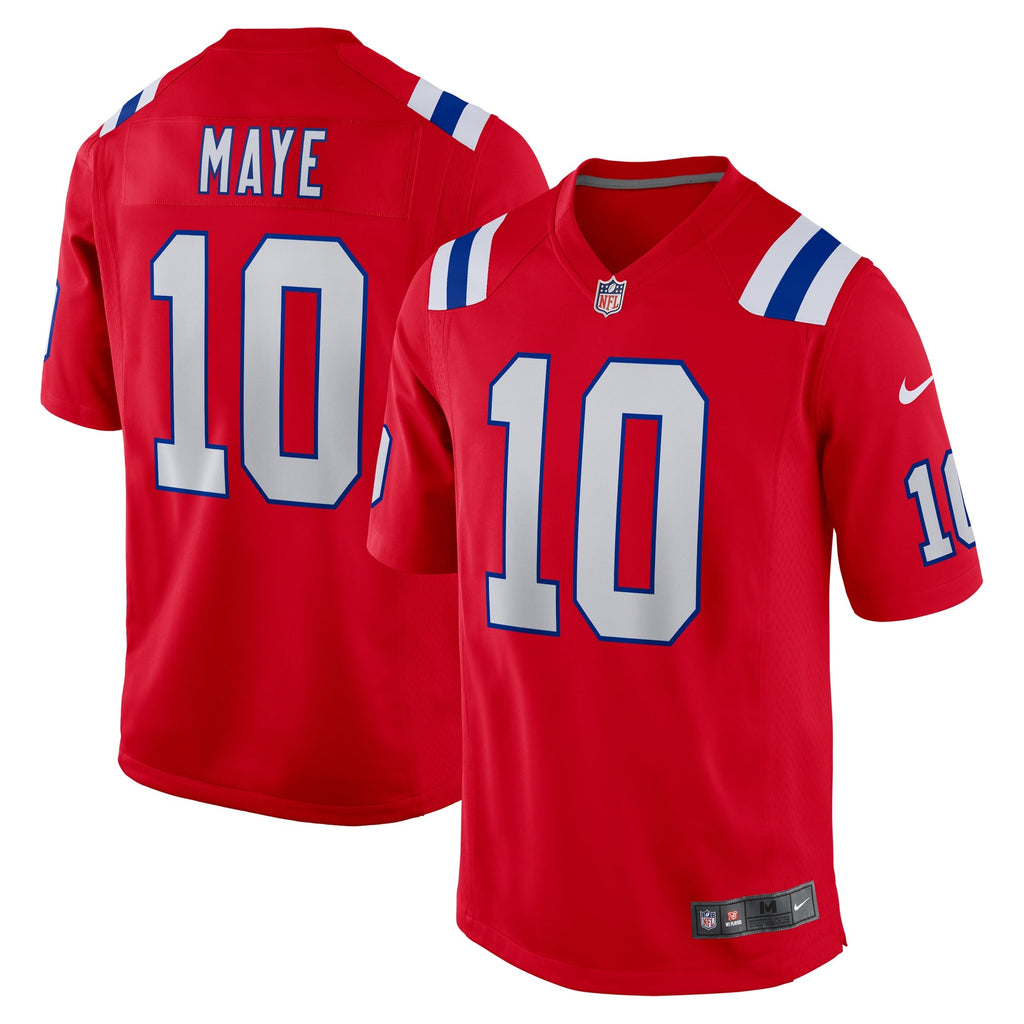 New England Patriots Drake Maye Red Player Game Football Jersey