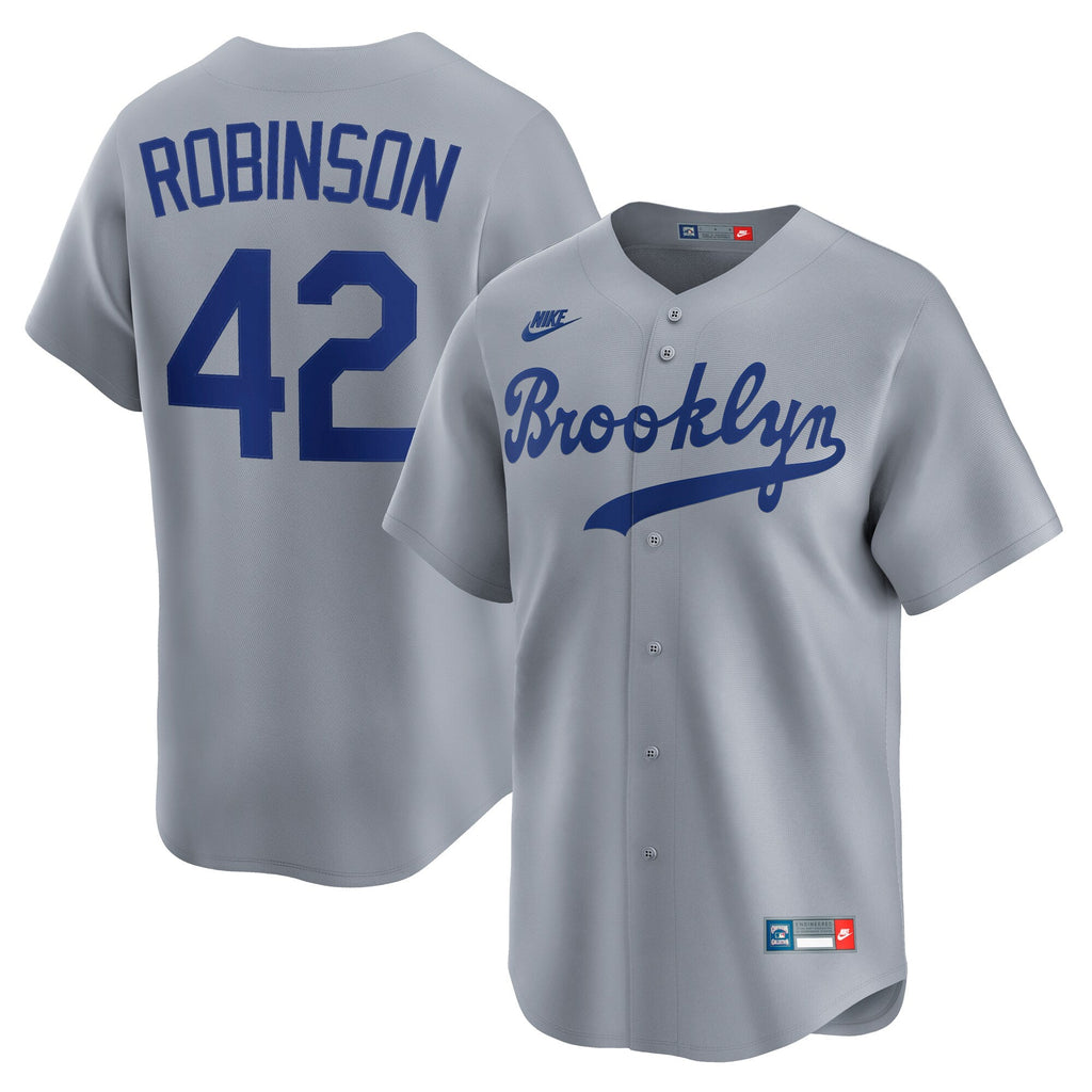Brooklyn Dodgers Jackie Robinson Gray Throwback Cooperstown Collection Limited Baseball Jersey