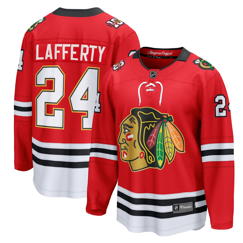 Chicago Blackhawks Sam Lafferty Red Centennial Breakaway Player Hockey Jersey