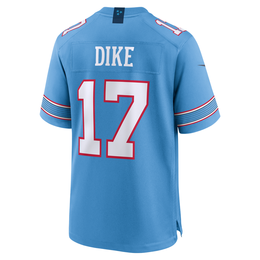 Tennessee Titans Chimere Dike Light Blue Team Game Football Jersey