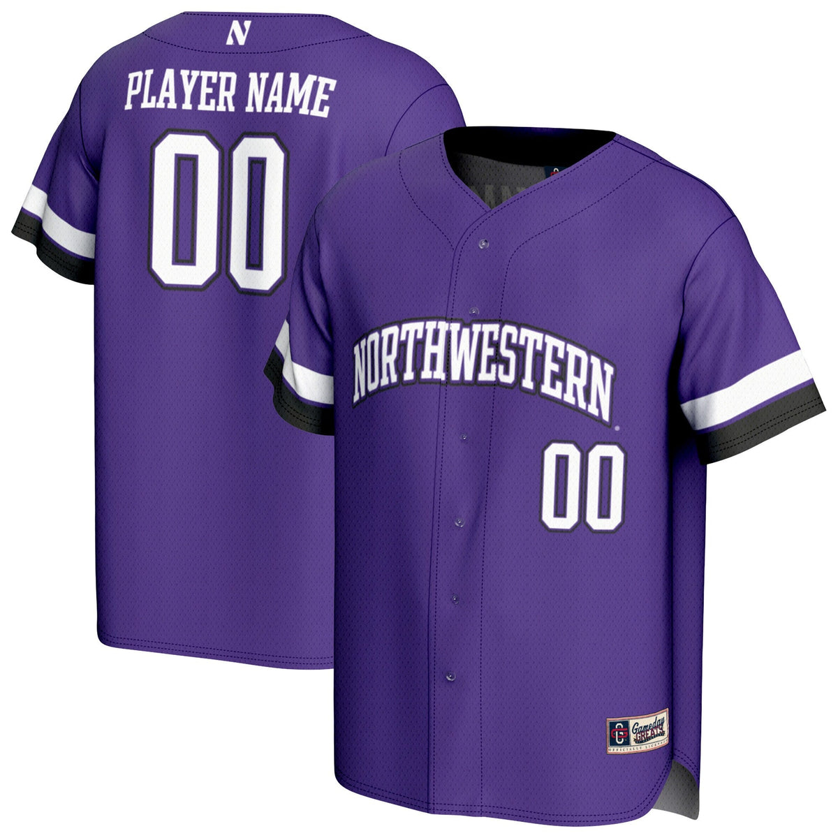 Northwestern Wildcats Personalized Collegiate Baseball Fashion Jersey - Purple