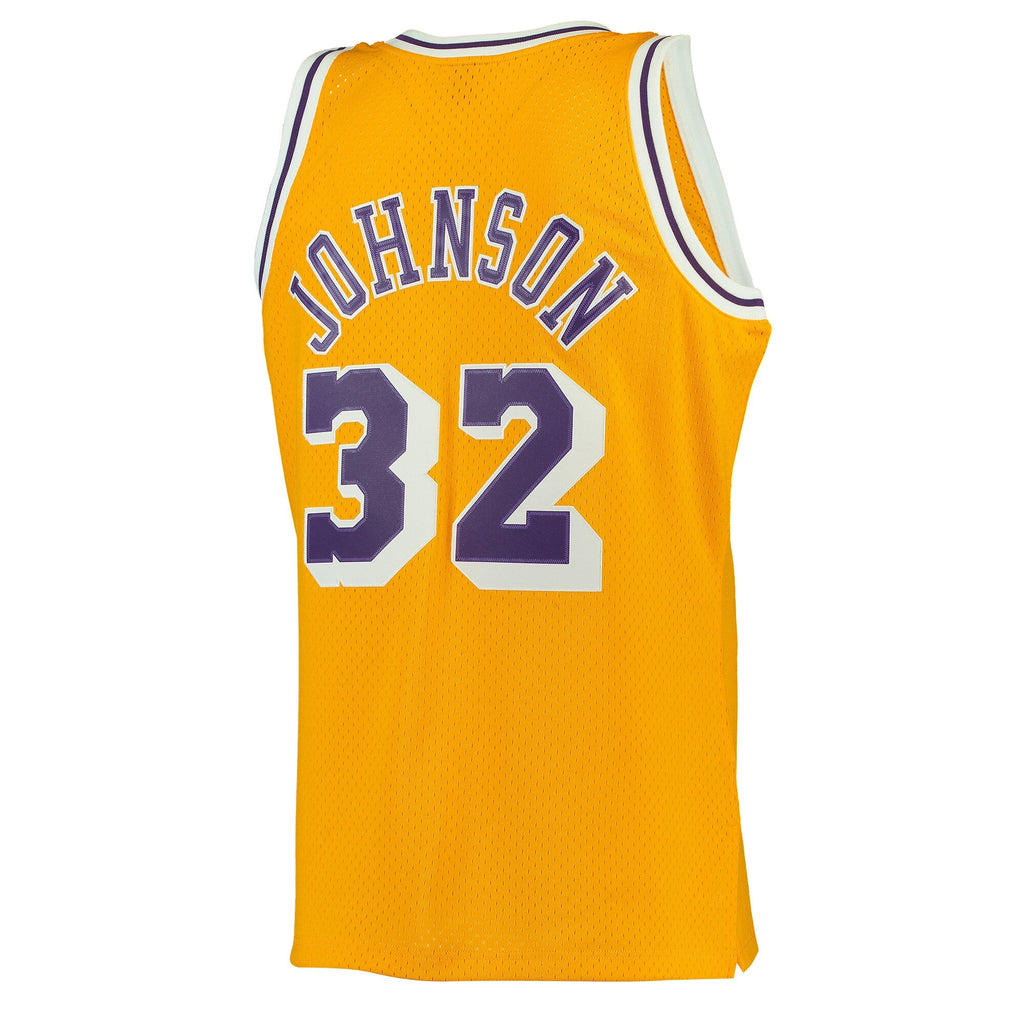 Magic Johnson Gold Los Angeles Lakers 1984-85 Hardwood Classics Swingman Jersey