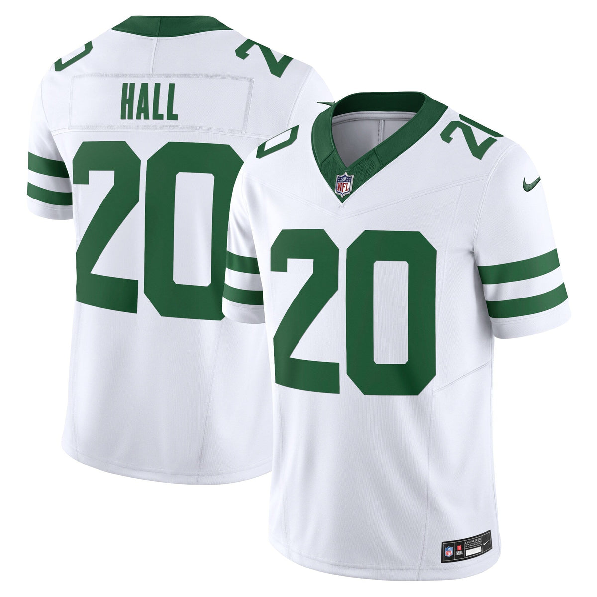 New York Jets Breece Hall Legacy White Vapor F.U.S.E. Limited Football Jersey