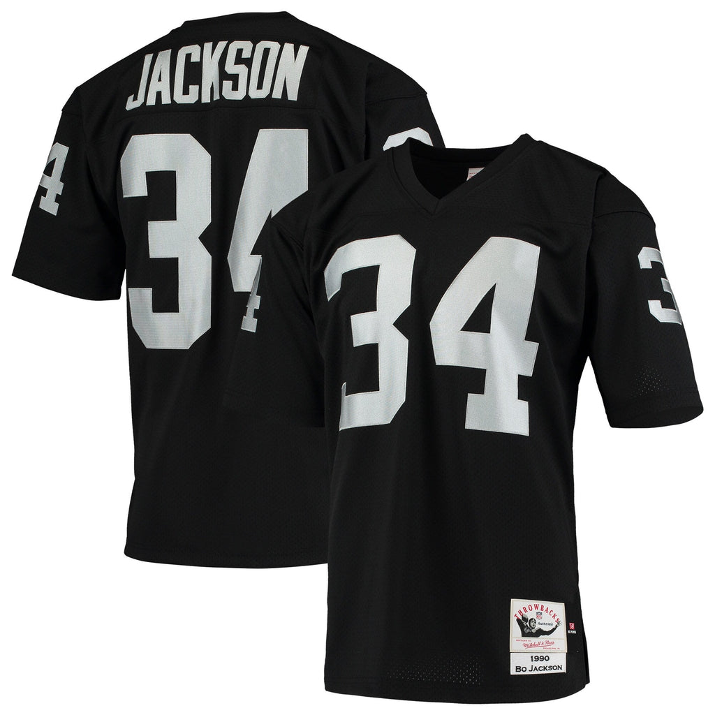 Las Vegas Raiders 1990 Bo Jackson Black Throwback Retired Player Football Jersey