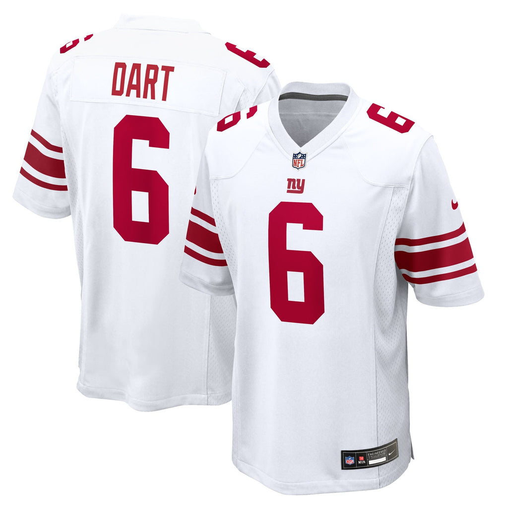 New York Giants Jaxson Dart White Game Football Jersey