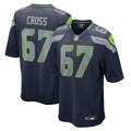 Seattle Seahawks Charles Cross College Navy Game Football Jersey