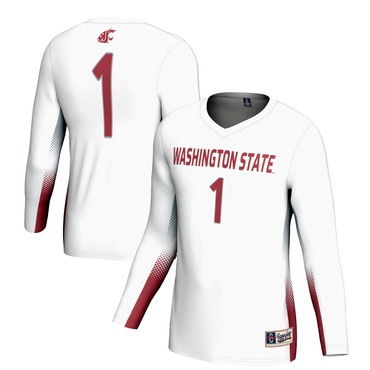 #1 Washington State Cougars Lightweight Volleyball Jersey - White