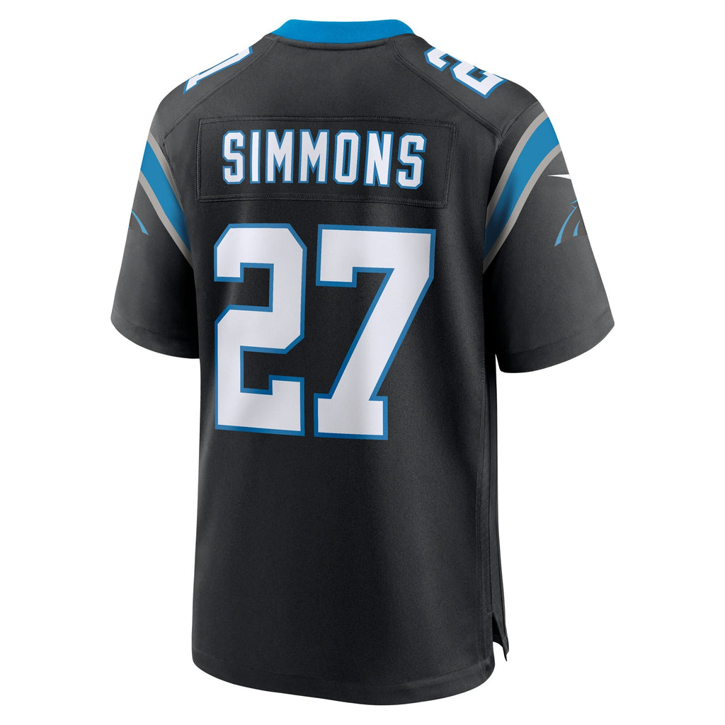 Carolina Panthers Isaiah Simmons Black Team Game Football Jersey