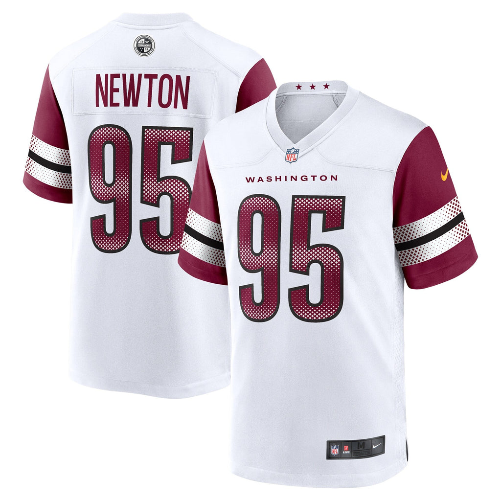 Washington Commanders Jer'Zhan Newton White Game Football Jersey