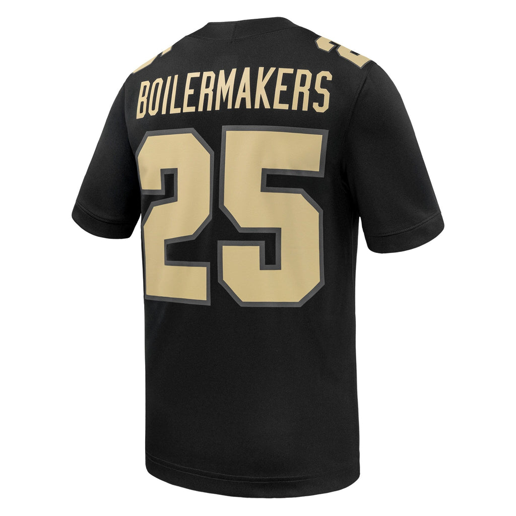 #25 Black Purdue Boilermakers Alternate Game Football Jersey