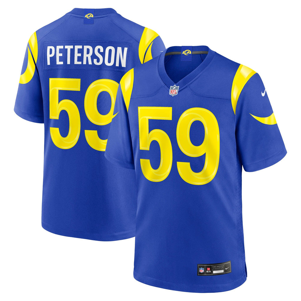 Los Angeles Rams Darryl Peterson Royal Game Football Jersey