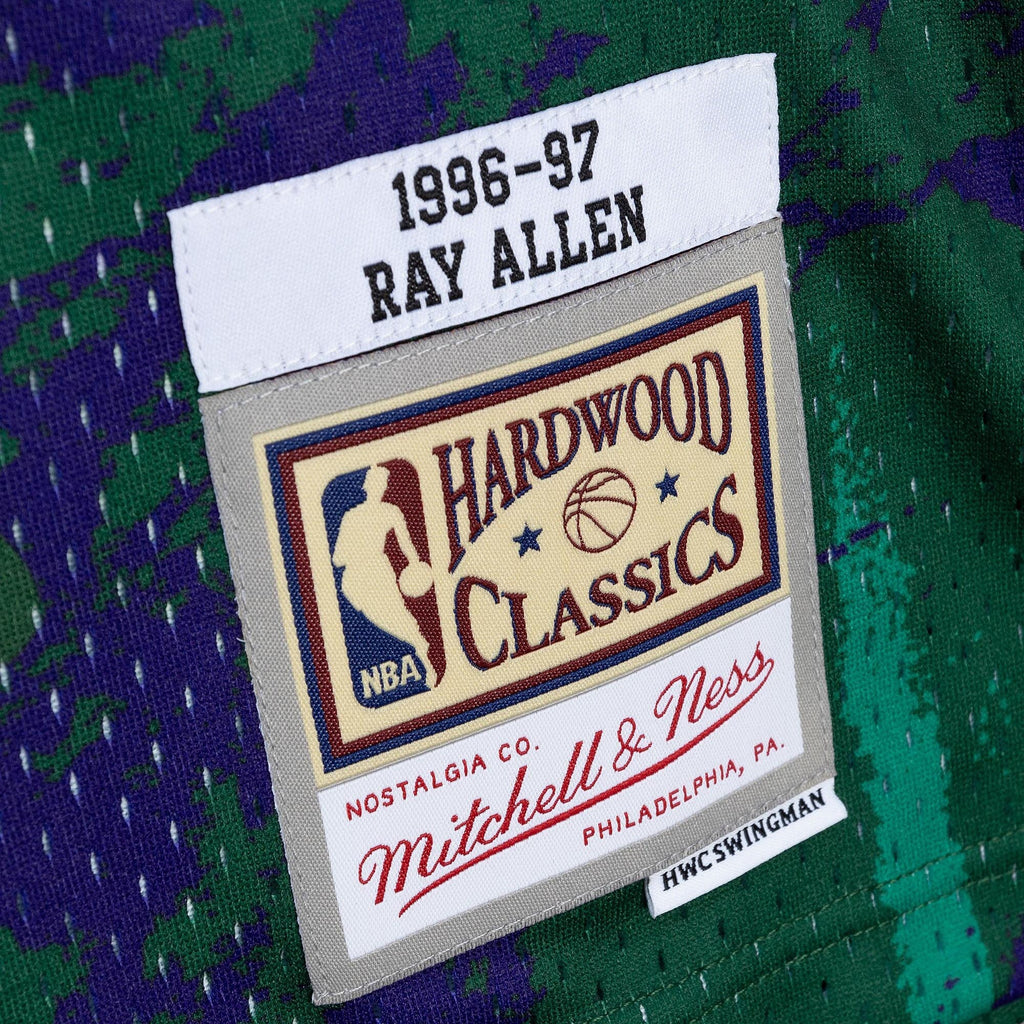 Milwaukee Bucks Ray Allen 1996 Team Marble Swingman Jersey - Green