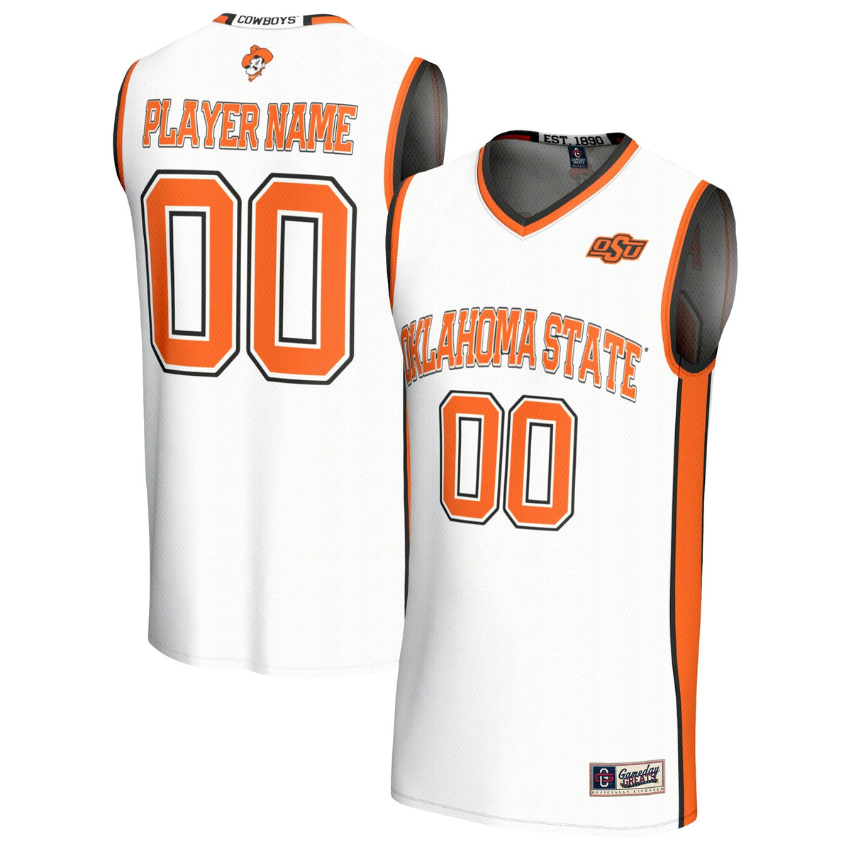 Oklahoma State Cowboys Lightweight Collegiate Basketball NIL Pick-A-Player Fashion Jersey - White