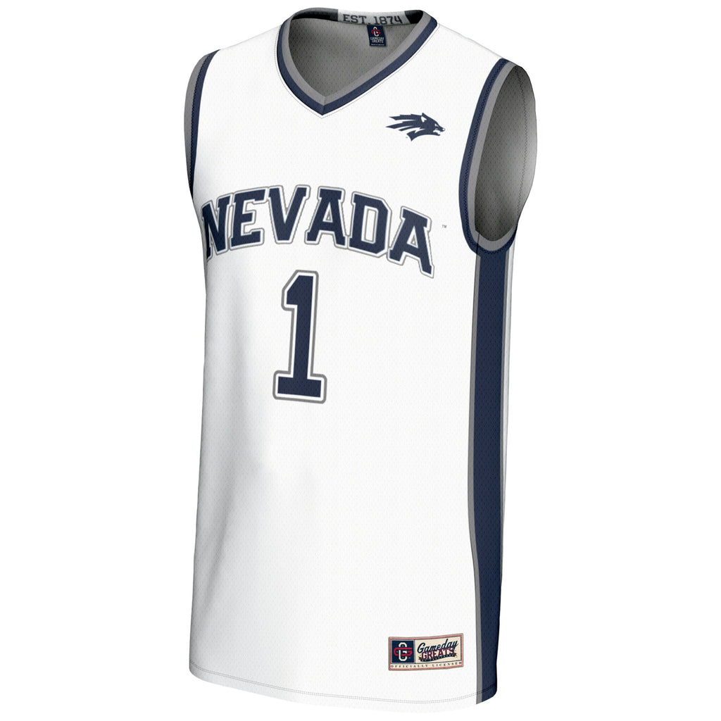 #1 Nevada Wolf Pack Lightweight Basketball Jersey - White