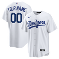 Los Angeles Dodgers White Home Replica Custom Baseball Jersey