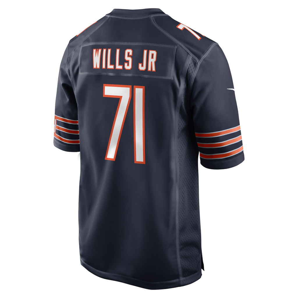 Chicago Bears Jedrick Wills Jr. Navy Team Game Football Jersey