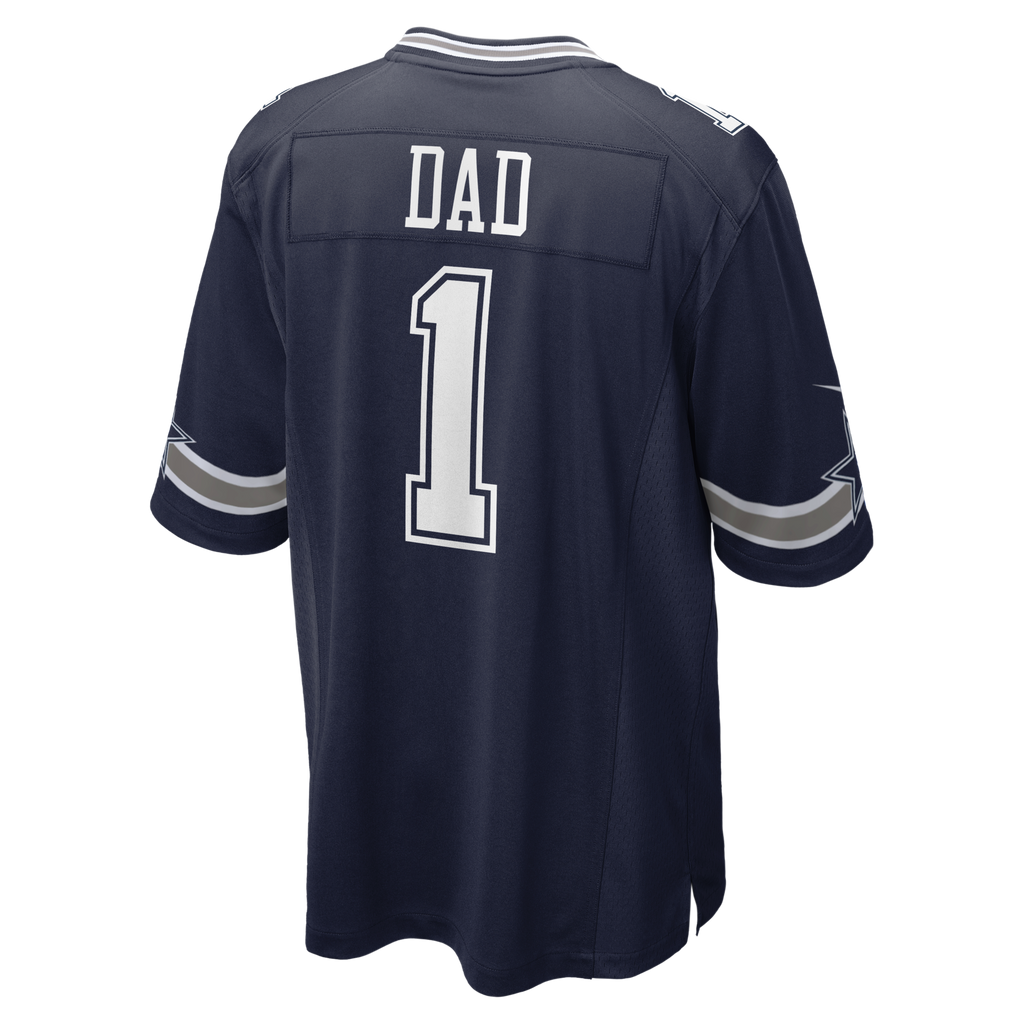 Dallas Cowboys Number 1 Dad Navy Game Football Jersey