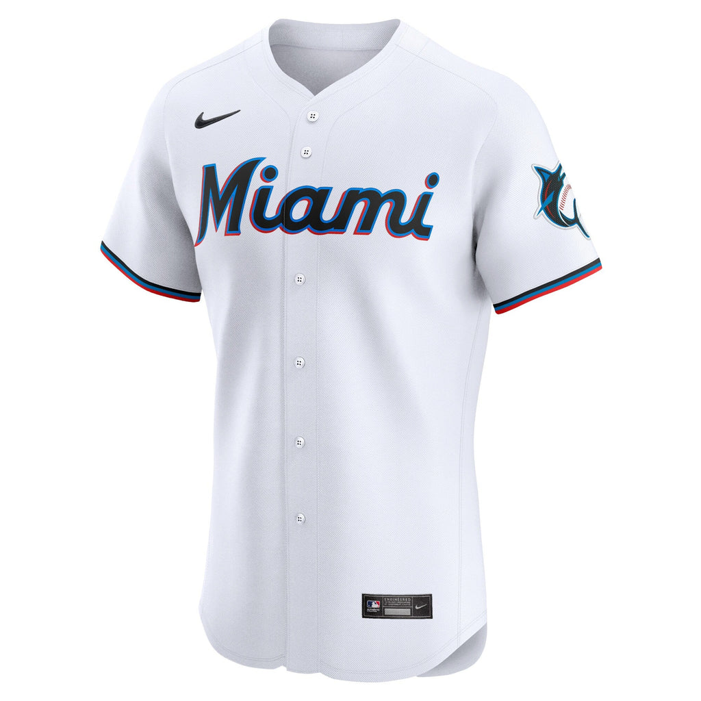 Miami Marlins Eury Perez White Home Elite Player Baseball Jersey