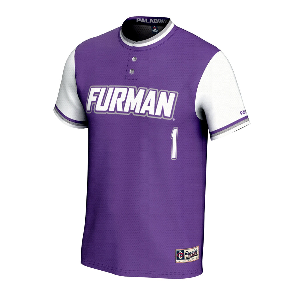 Furman Paladins Lightweight Collegiate Softball Fashion Jersey - Purple
