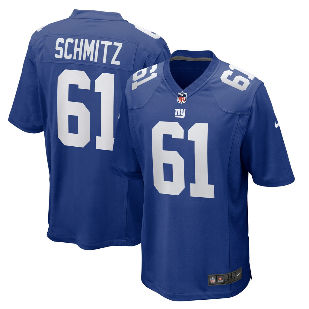 New York Giants John Michael Schmitz Royal Team Game Football Jersey