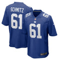New York Giants John Michael Schmitz Royal Team Game Football Jersey