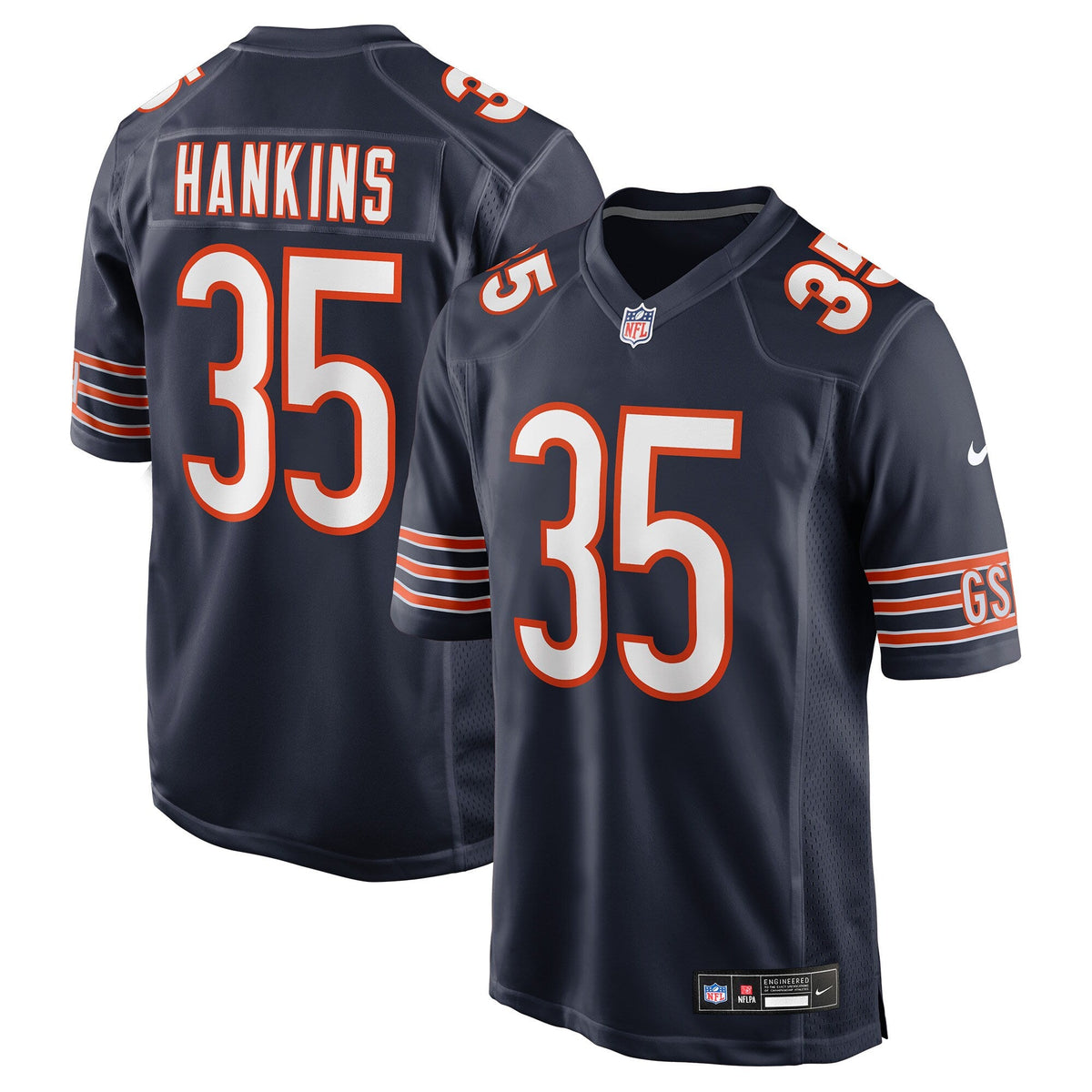 Chicago Bears Deion Hankins Navy Team Game Football Jersey